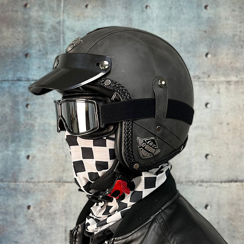 Classic Retro MotoJet Helmet