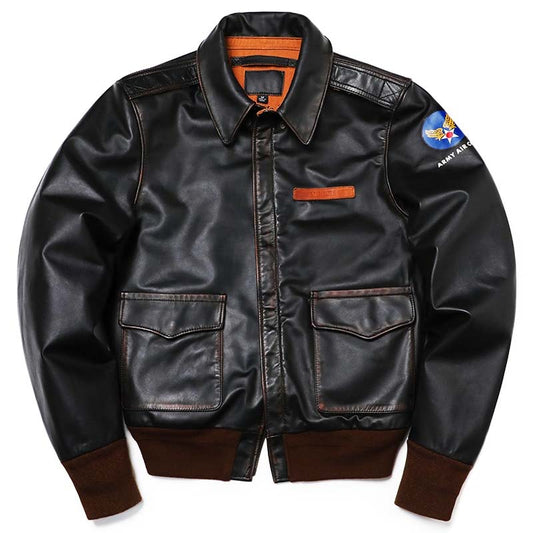 Retro Leather Flight Jacket