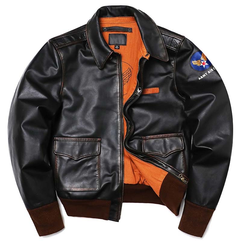 Retro Leather Flight Jacket