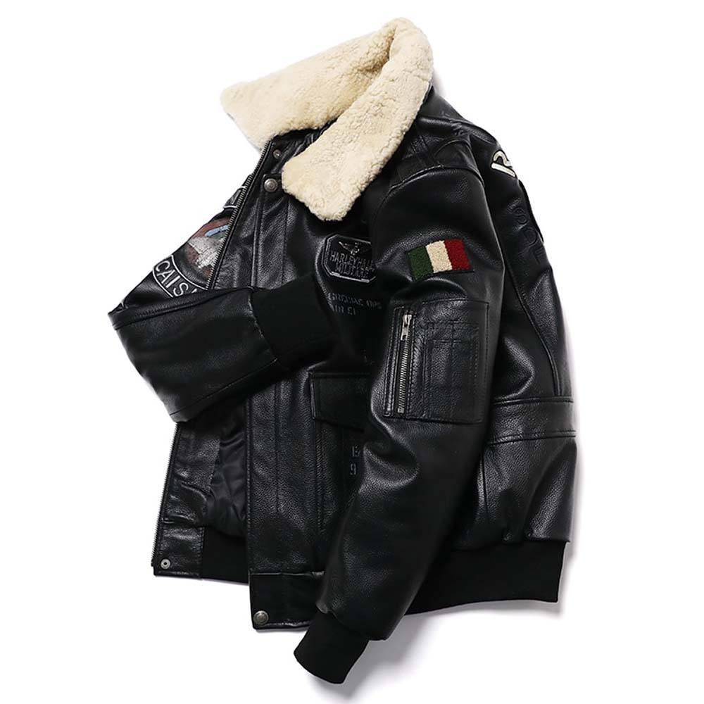 Natural High Leather Flight Coat
